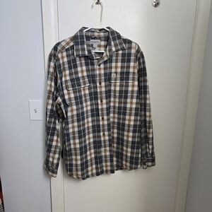 Carhartt Men's Plaid Button Down Shirt - Gray, Brown, White
